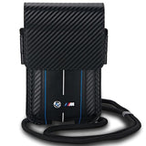 BMW Carbon & Blue Stripe telefonpose - sort