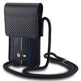 BMW Carbon & Blue Stripe telefonpose - sort