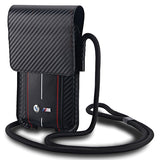 BMW Carbon & Red Stripe telefonpose - sort