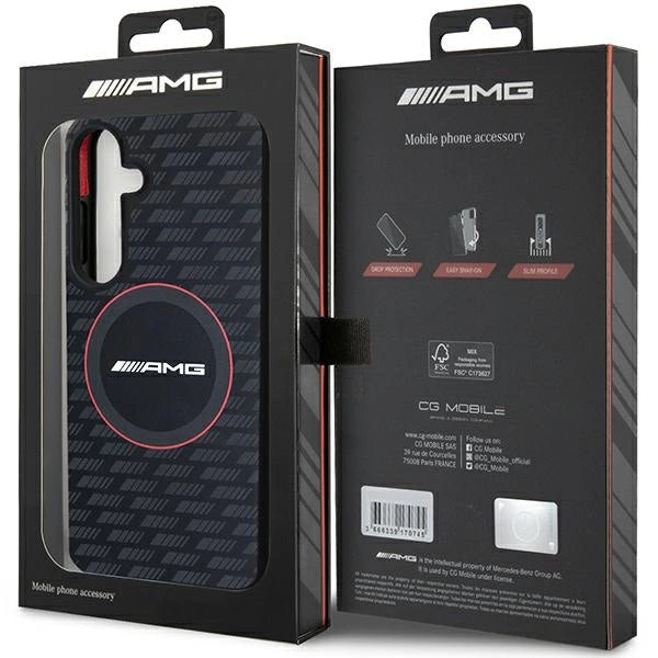 AMG Silicone Carbon Pattern MagSafe-hylster til Samsung Galaxy S24 - sort