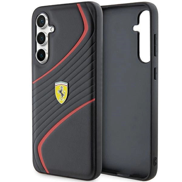 Ferrari Twist Metal Logo-kasse til Samsung Galaxy S23 FE - sort