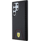 Ferrari Carbon Stitched Bottom case til Samsung Galaxy S24 Ultra - sort