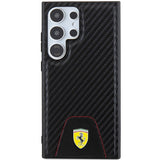 Ferrari Carbon Stitched Bottom case til Samsung Galaxy S24 Ultra - sort