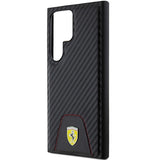 Ferrari Carbon Stitched Bottom case til Samsung Galaxy S24 Ultra - sort
