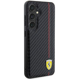 Ferrari Carbon Printed Line-kasse til Samsung Galaxy S24+ - sort