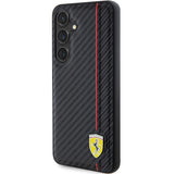 Ferrari Carbon Printed Line-hylster til Samsung Galaxy S24 - sort