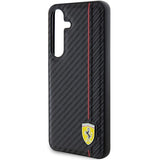 Ferrari Carbon Printed Line-hylster til Samsung Galaxy S24 - sort