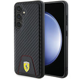 Ferrari Carbon Stitched Bottom case for Samsung Galaxy S24 - black