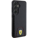 Ferrari Carbon Stitched Bottom case for Samsung Galaxy S24 - black
