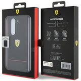 Ferrari Perforated Line-hylster til Samsung Galaxy Z Fold 5 - sort