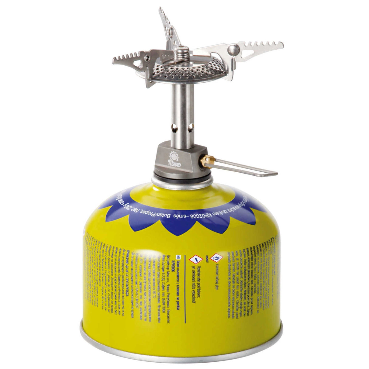 Den letteste turist komfur til gas patroner (ventil eller tråd) HIKER 70gram 2.4kW