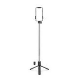 Selfie stick WR1YXS telescopic tripod 0.71m with round lamp - black