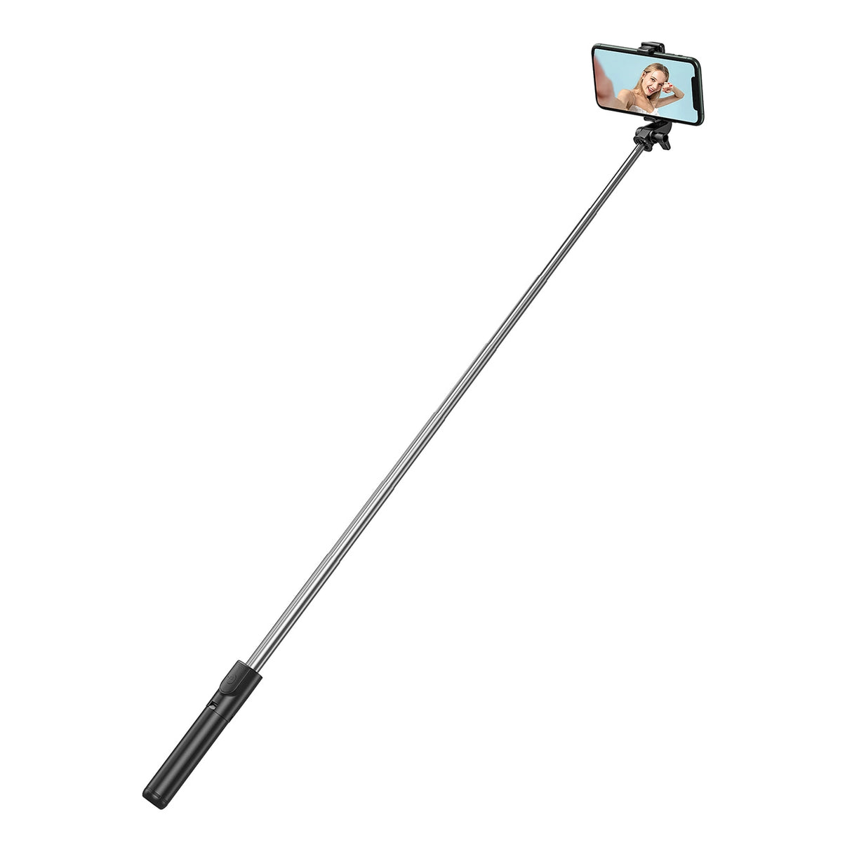 Selfie stick WHS1Y teleskopisk stativ 1m med telefonholder - sort