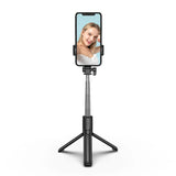 Selfie stick WHS1Y teleskopisk stativ 1m med telefonholder - sort