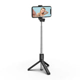 Selfie stick WHS1Y teleskopisk stativ 1m med telefonholder - sort