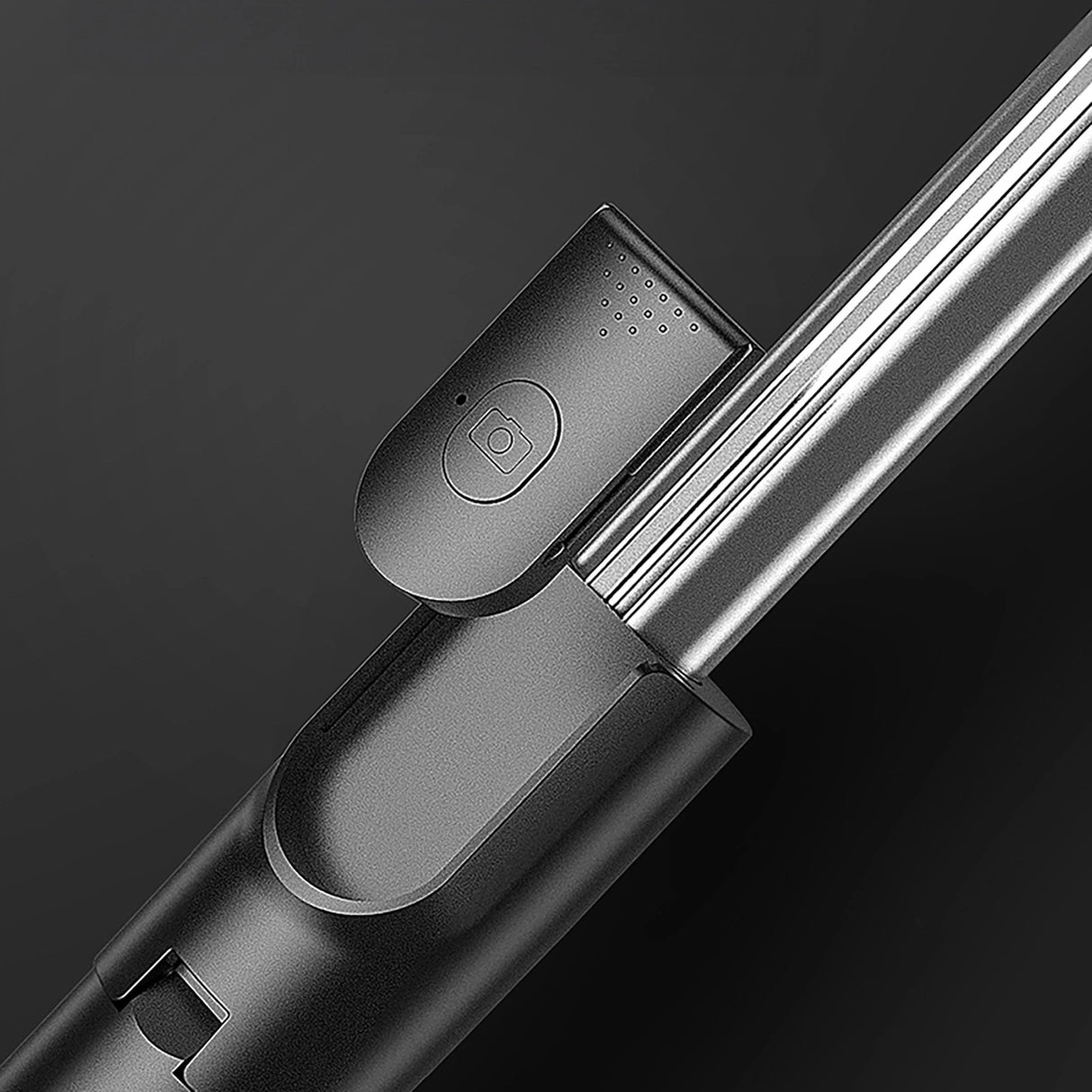 Selfie stick WH1YXS teleskopisk stativ 1m med rund lampe og telefonholder - sort