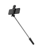 Selfie stick WH1YXS teleskopisk stativ 1m med rund lampe og telefonholder - sort