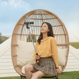 Selfie stick WH1YXS teleskopisk stativ 1m med rund lampe og telefonholder - sort