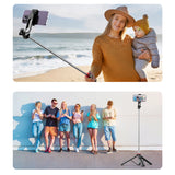 Selfie stick WC1Y3S telescopic tripod 1.3m with phone holder - black