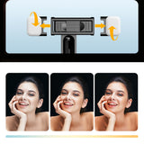 Selfie stick WC13YDS telescopic tripod 1.3m with double lamp and phone holder - black