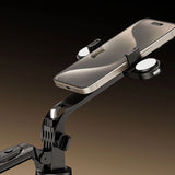 Selfie-stick WH181D-Y1S 1,75 m teleskopisk stativ af aluminiumlegering med dobbelt lampe og telefonholder - sort