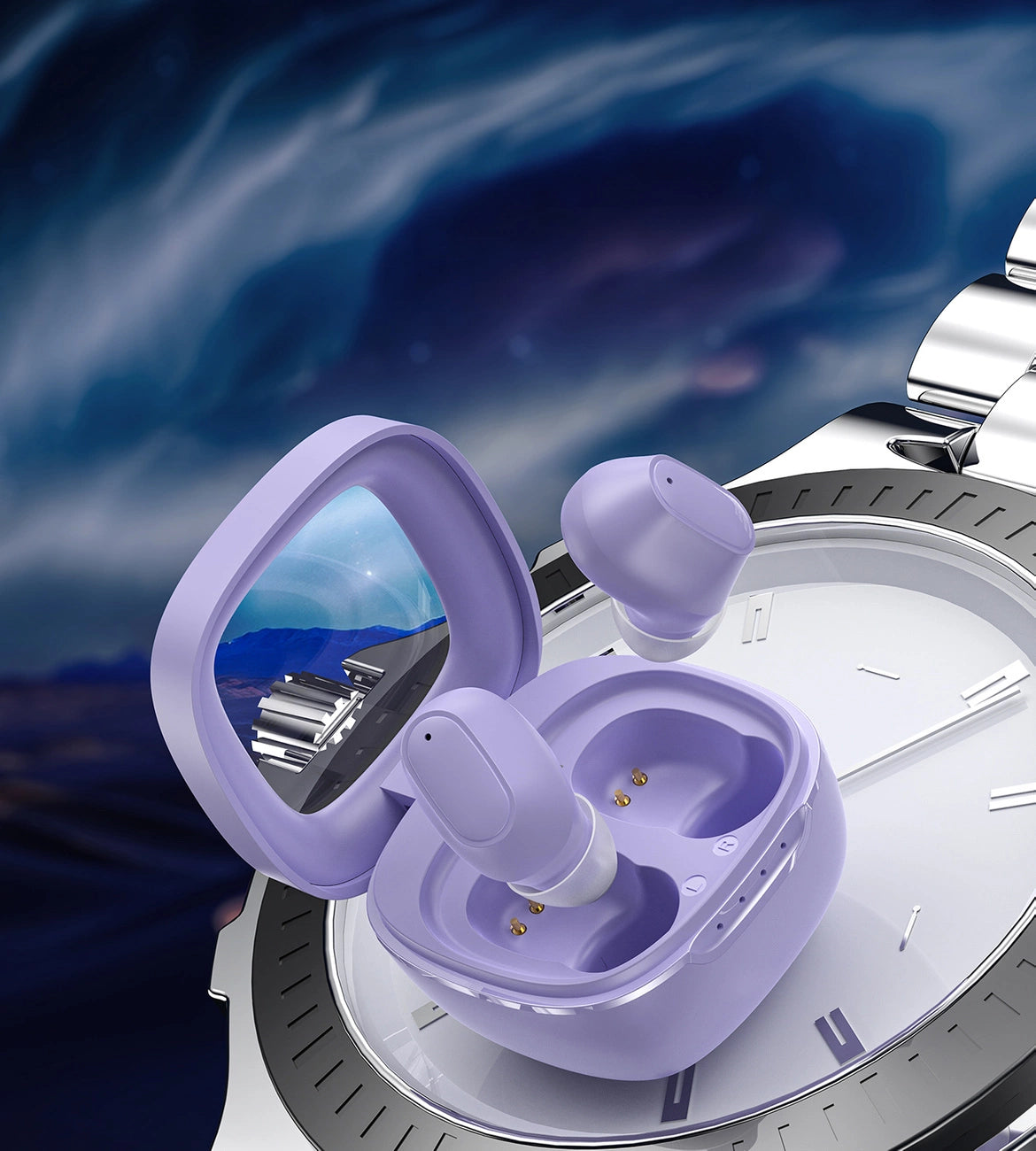 Choetech MEMS trådløse TWS Bluetooth 5.3 hovedtelefoner - lilla