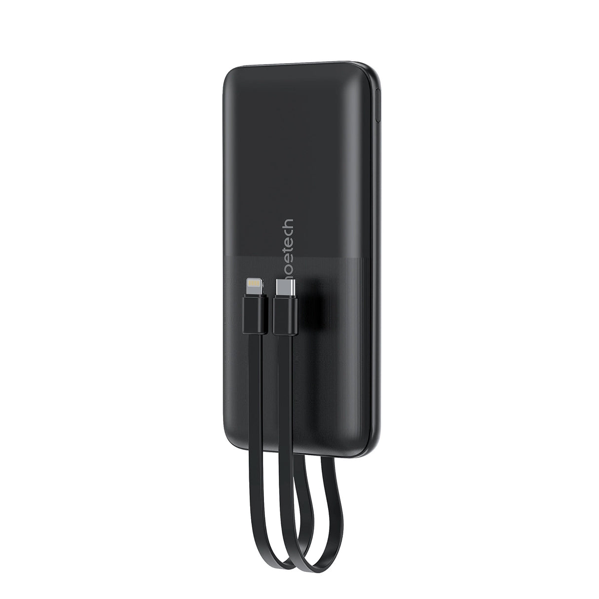Powerbank Choetech B654 10000mAh 22.5W USB-A / USB-C / micro USB med indbygget USB-C / Lightning kabel - sort