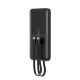 Powerbank Choetech B654 10000mAh 22.5W USB-A / USB-C / micro USB med indbygget USB-C / Lightning kabel - sort