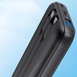 Powerbank Choetech B654 10000mAh 22.5W USB-A / USB-C / micro USB med indbygget USB-C / Lightning kabel - sort