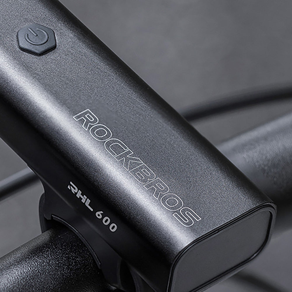 Rockbros RHL600 forhjulslys 600lm 2600mAh IPX6 - sort