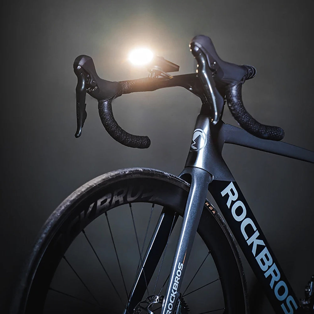 Rockbros JP008 frontcykel lys til tæller med power bank 5000mAh 150lm IPX6 - sort
