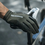 Rockbros 16110006003 stødabsorberende cykelhandsker størrelse L - grøn og sort