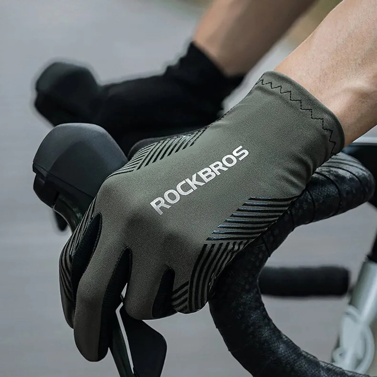 Rockbros 16110006003 stødabsorberende cykelhandsker størrelse L - grøn og sort