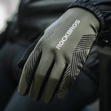 Rockbros 16110006003 stødabsorberende cykelhandsker størrelse L - grøn og sort