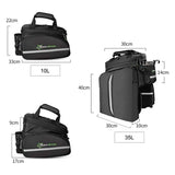 Rockbros A6-03BK bicycle bag for trunk 35 l with fold-out pockets - black