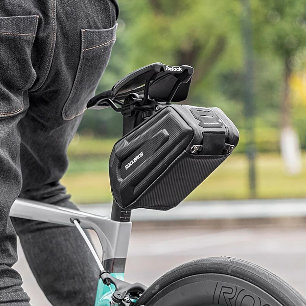 Rockbros B69 cykel sadel taske 1,8 l med let frigivende system - sort