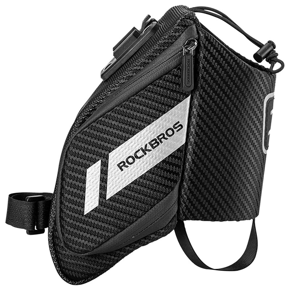 Rockbros C32BK sadelpose 1,5 l med vandflaske lomme - sort