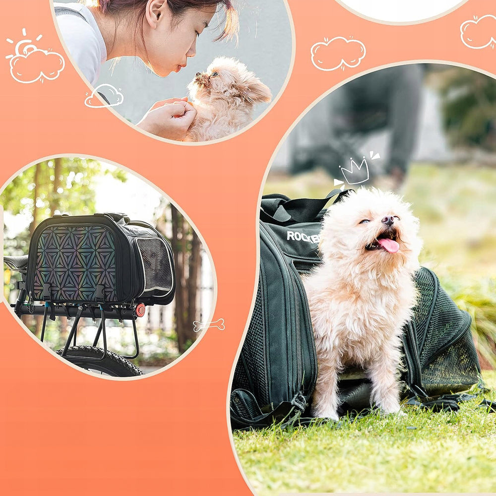 Rockbros 30140028001 transport bicycle bag for cats and dogs - black