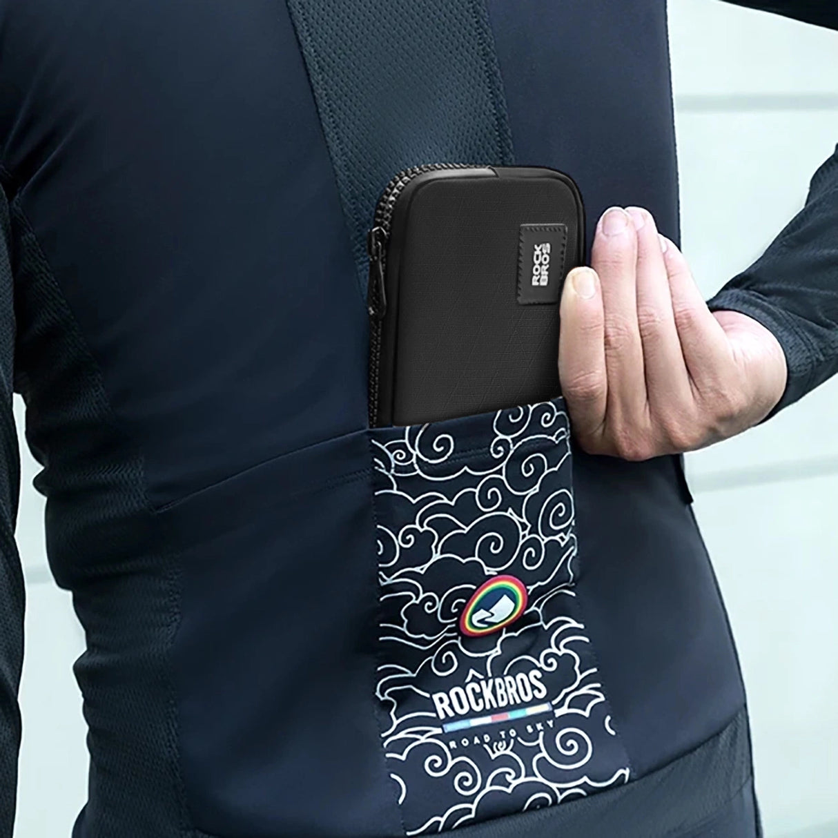 Rockbros cykeltaske 30990043003 til telefon, nøgler, tegnebog 0,15 l - sort