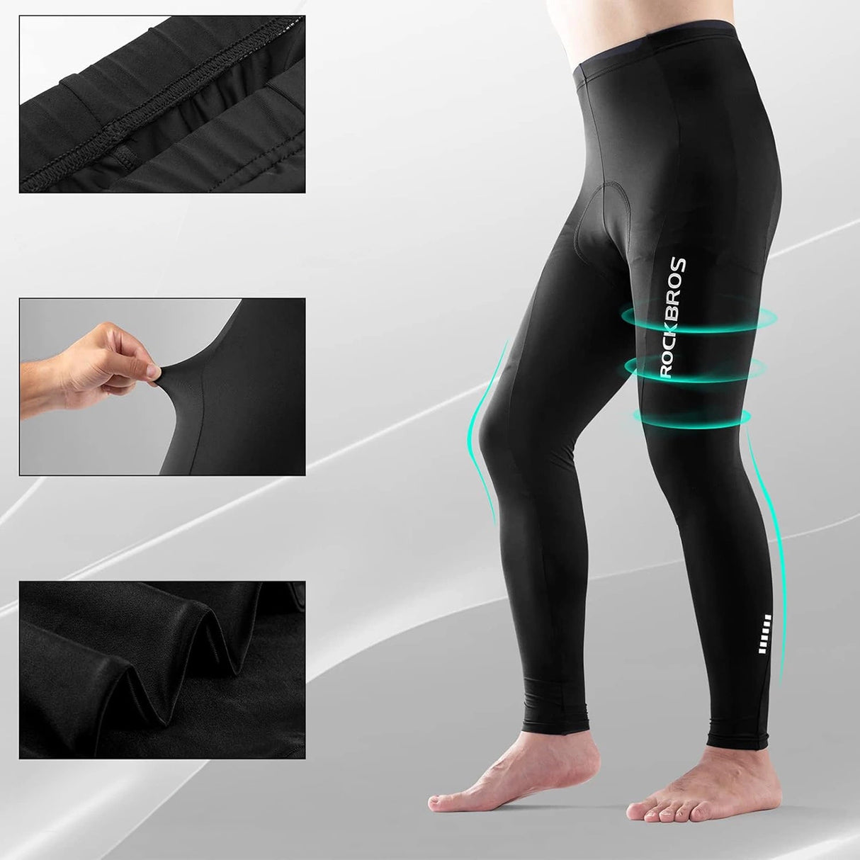 Rockbros RK2004M pustende cykelbukser med M indlæg - sort