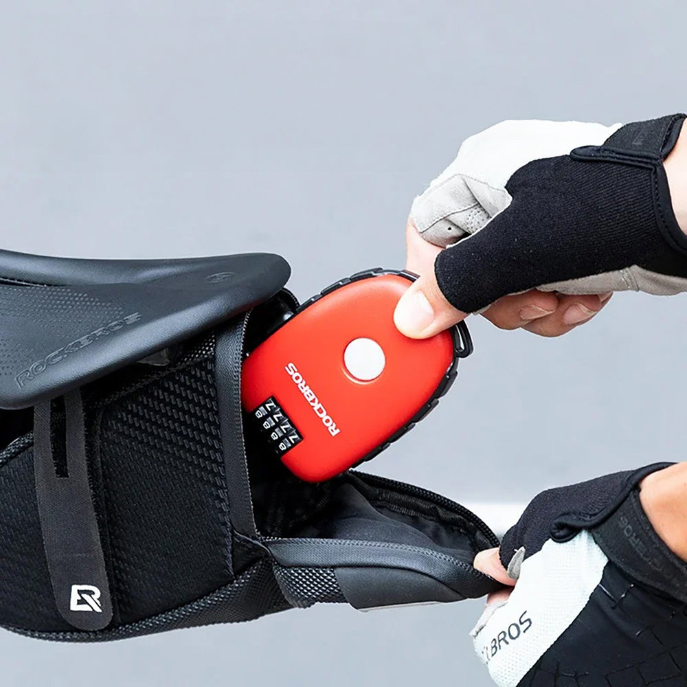 Rockbros 32420981001 bicycle lock with retractable cable - red