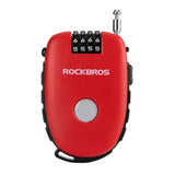 Rockbros 32420981001 bicycle lock with retractable cable - red