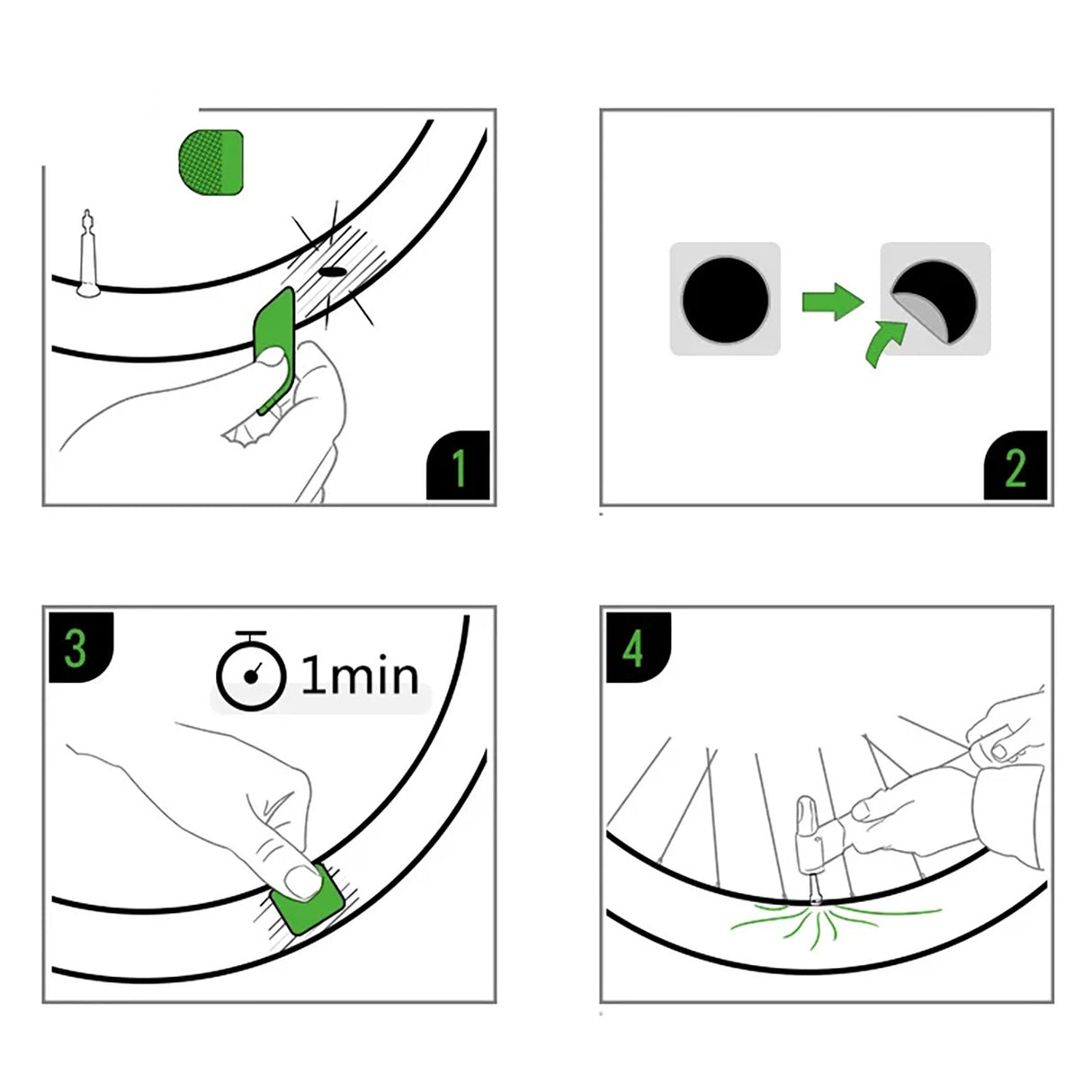 Rockbros GJ2001 reparationssæt til cykels indre rør - gennemsigtigt