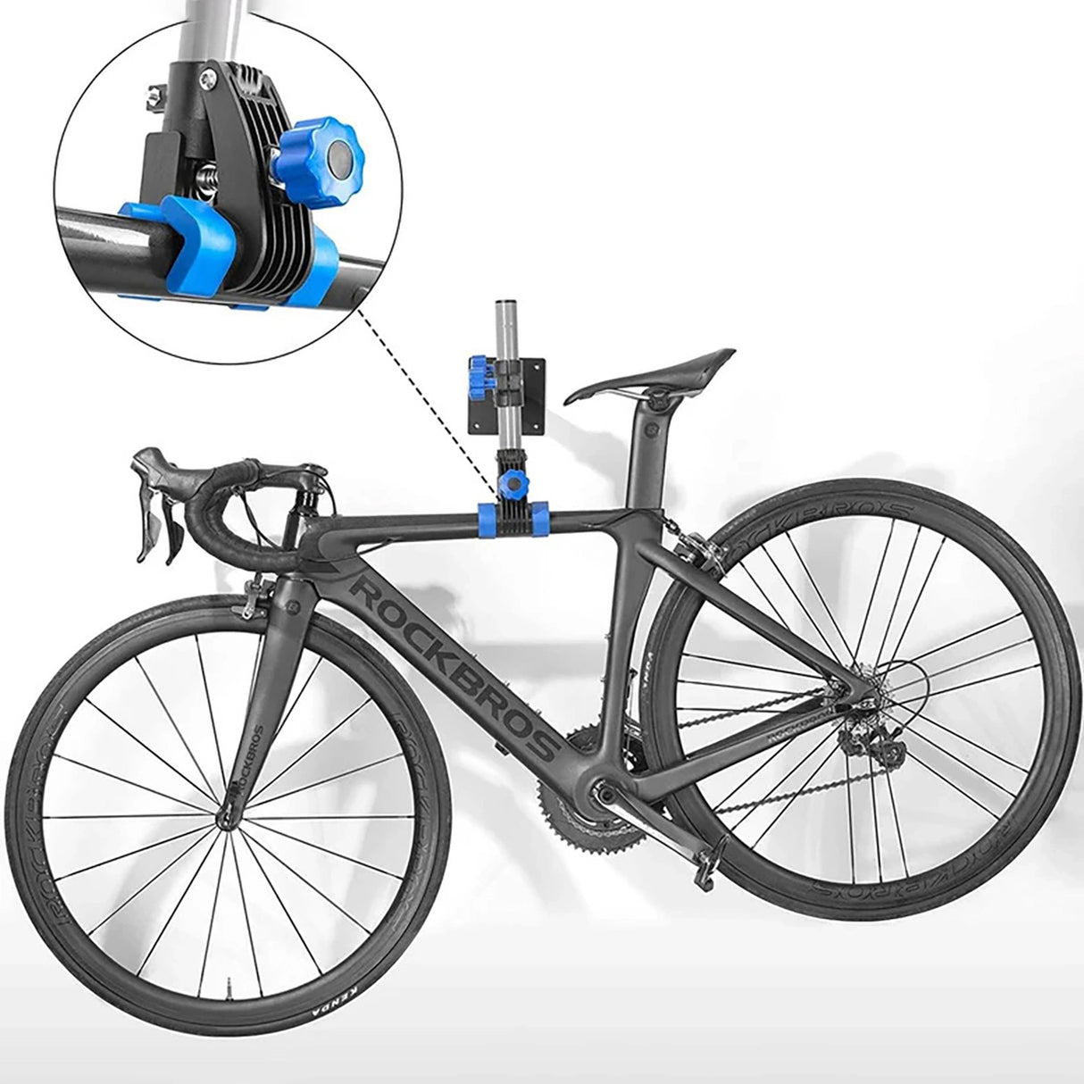 Rockbros MP-01 servicestativ til cykler med knapper - sort