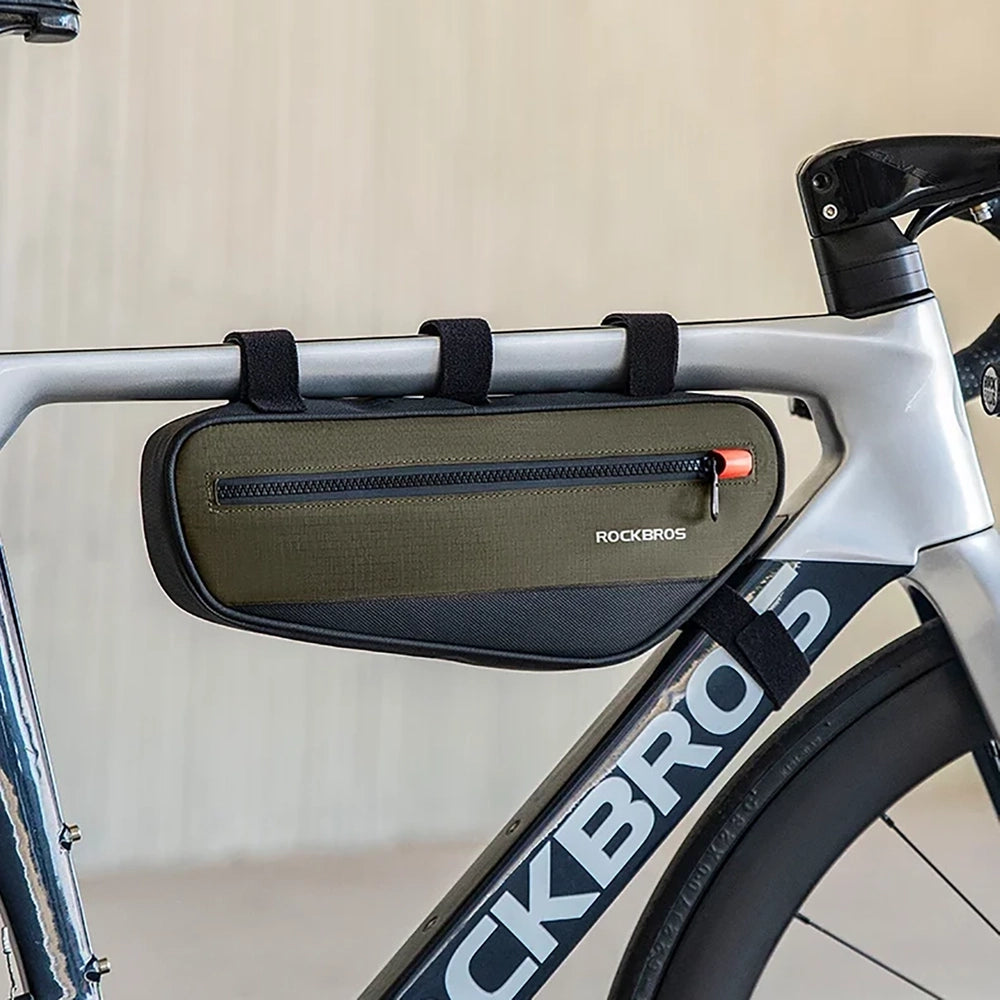 Rockbros 30120079001 cykeltaske til 1,7 l ramme - grøn og sort