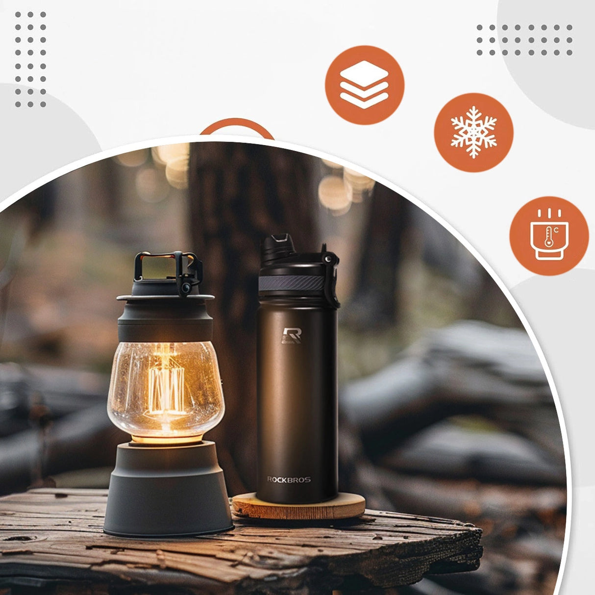 Rockbros 35210029001 termisk flaske til cykeldrikke 550 ml - sort