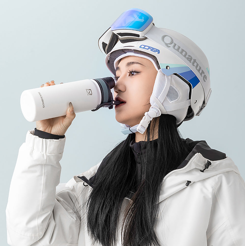 Rockbros 35210029006 termisk cykelflaske til drikkevarer 650 ml - hvid