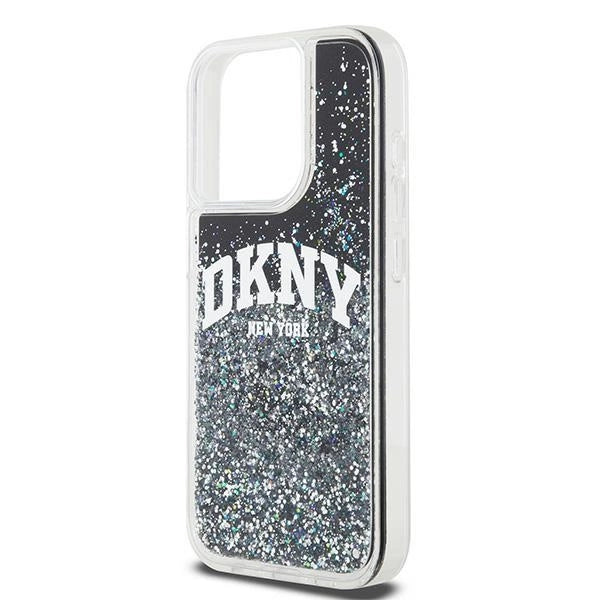 DKNY Liquid Glitter Big Logo iPhone 14 Pro Case - Black