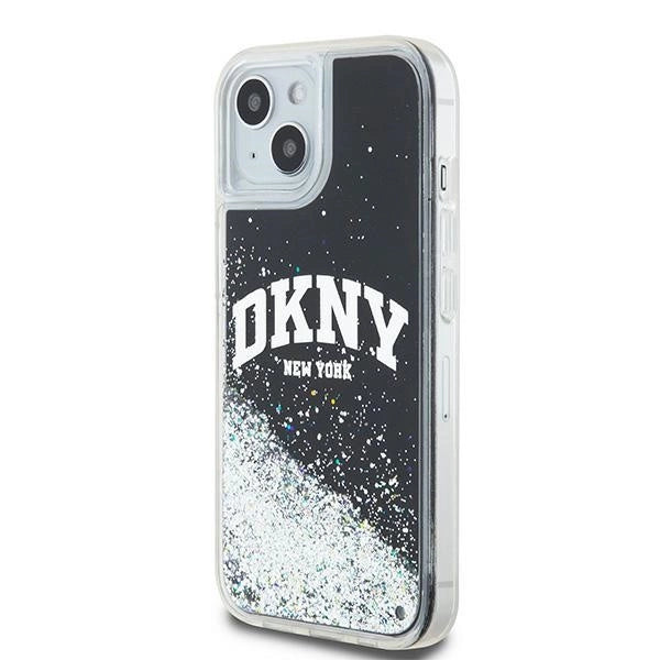 DKNY Liquid Glitter Big Logo iPhone 14/15/13 Case - Black