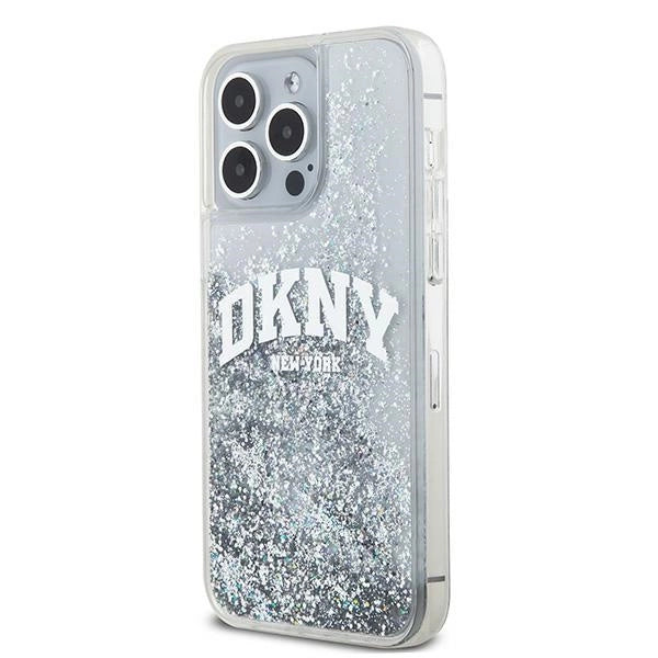 DKNY Liquid Glitter Big Logo case for iPhone 15 Pro - white